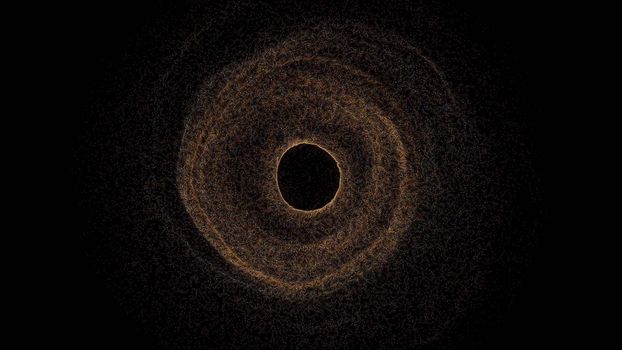 Futuristic black hole. Abstract space background. Digital 3d rendering backdrop