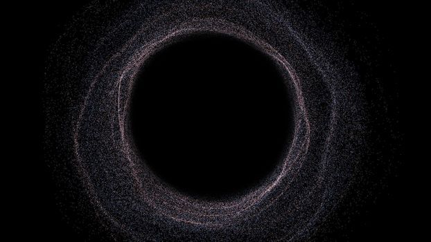 Futuristic black hole. Abstract space background. Digital 3d rendering backdrop