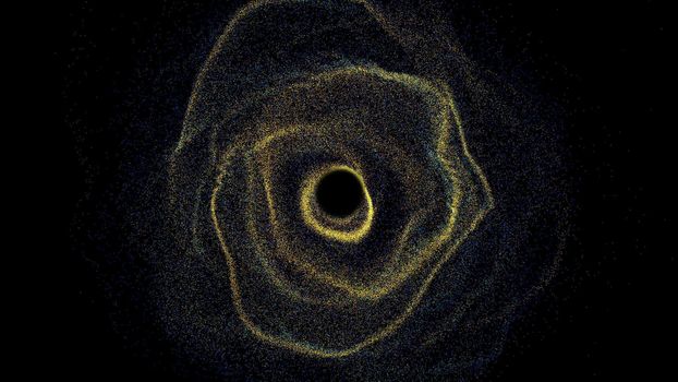 Futuristic black hole. Abstract space background. Digital 3d rendering backdrop