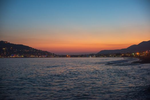 Evening at Alanya coast, Turkey