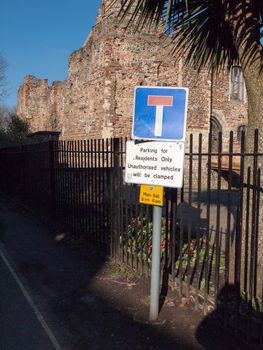 road sign parking for residents only unauthorised vehicles will be clamped; essex; england; uk