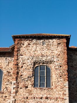 colchester castle full view blue sky spring summer light day tower window; essex; england; uk