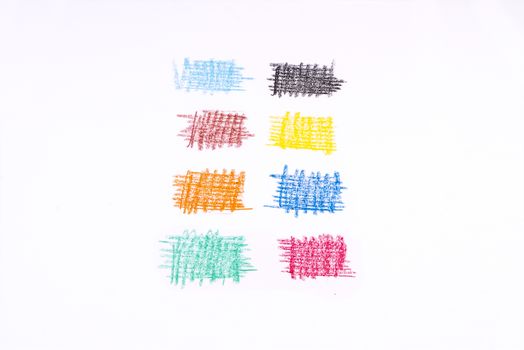 small colored rectangles made with wax crayons