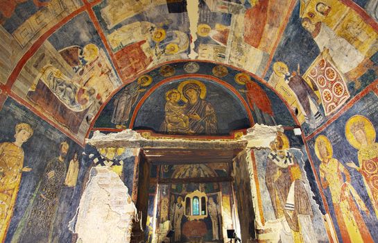 Interior paintings of Boyana church in Sofia, Bulgaria, Europe.