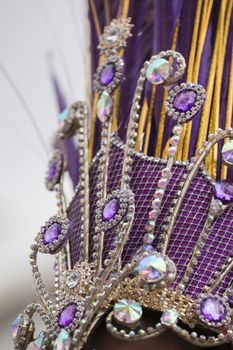 Close up of intricate details on female Carnival costume.