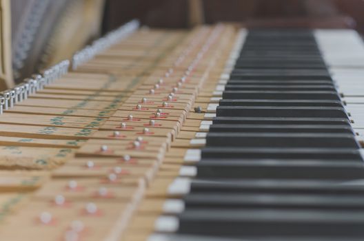 Old piano Broken parts musical instrument