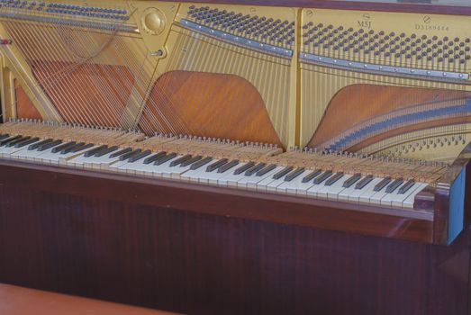 Old piano Broken parts musical instrument