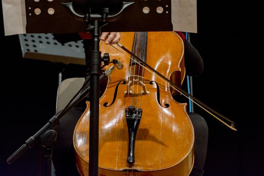 young woman plays cello