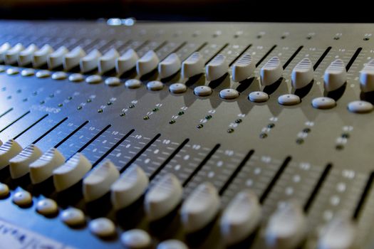 view of a sound mixer while concert