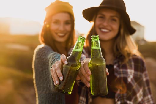 Two best friends making a toast to friendship