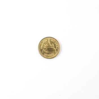 Thai coin from 2 Bath on a white surface