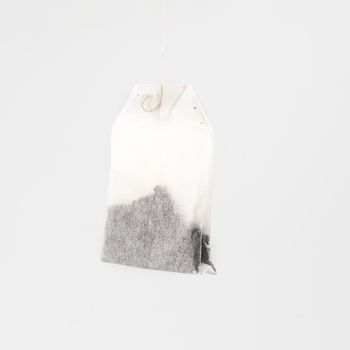 a tea bag on a white background