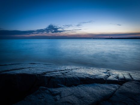 Twilight in the Baltic Sea. The photo is taken from Pori coast.