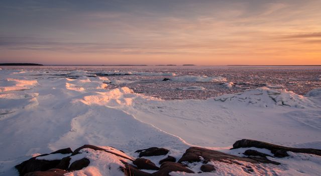 Beautiful landscape image from the icy Baltic Sea.