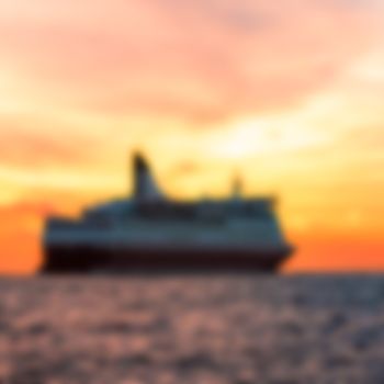 Passenger ship - soft lens bokeh image. Defocused background