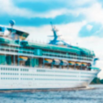 Cruise liner - soft lens bokeh image. Defocused background