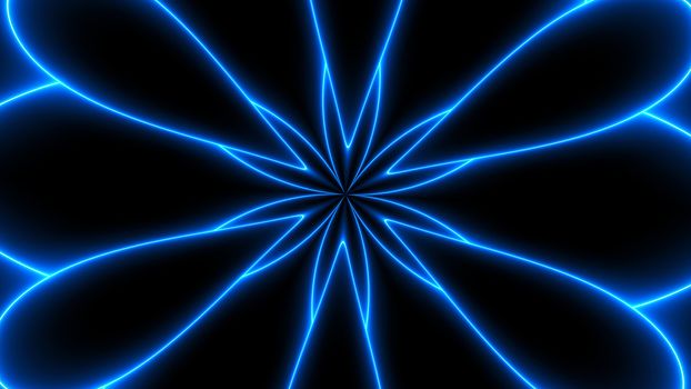 Abstract background with neon lines. 3d rendering