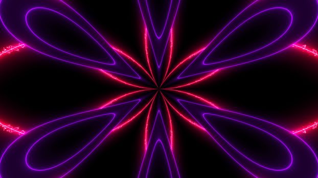 Abstract background with neon lines. 3d rendering