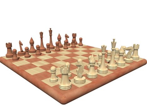 Chess business idea for competition on it isolated in white background - 3d rendering