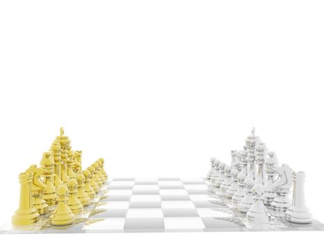 Chess business idea for competition on it isolated in white background - 3d rendering