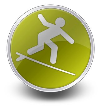 Icon, Button, Pictogram with Surfing symbol