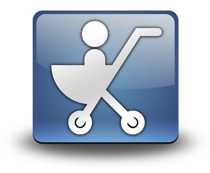 Icon, Button, Pictogram with Stroller symbol