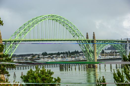 Iconic bridge that spans the opening into Newport Bay