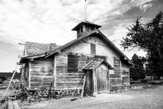 Weathered Schoolhouse in the Panhandle region of Idaho