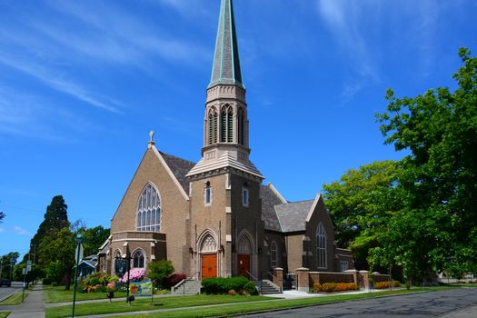 Gothic church located over Bellingham Bay, Washington State