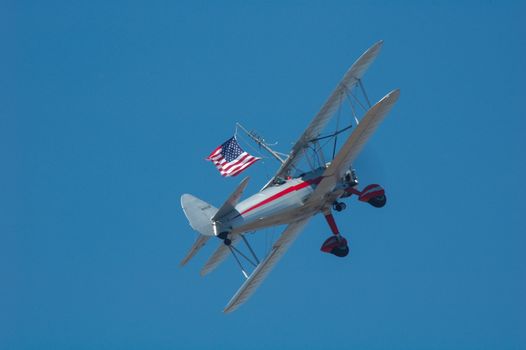 Wing walker at Riverside Airshow, 2006,  Riverside, CA