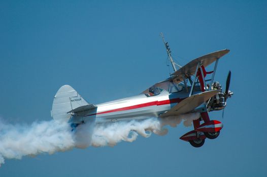 Wing walker at Riverside Airshow, 2006,  Riverside, CA