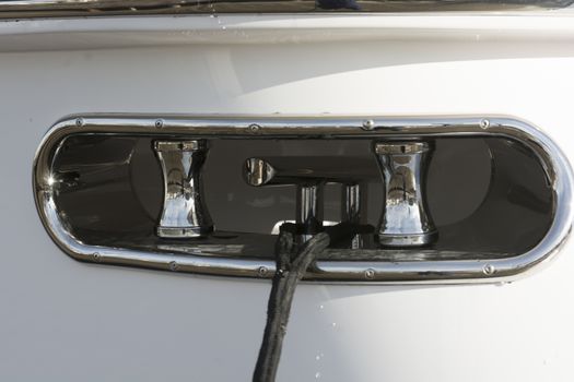 Transom corner of megayacht