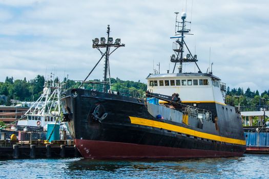 Alaska fishing vessel at the pier during the off season