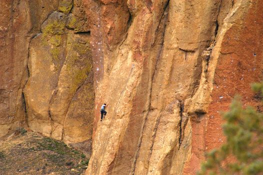 Climbers scale rocks at Smith Rocks State Park, Terrebon, OR