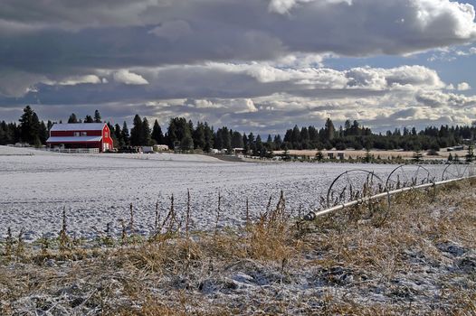 Farm scene, Columbia Falls, Montana