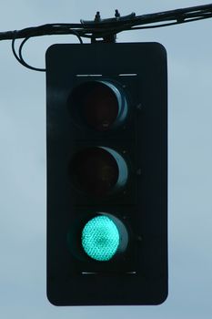 Traffic Light directing motorists and pedestrians to go