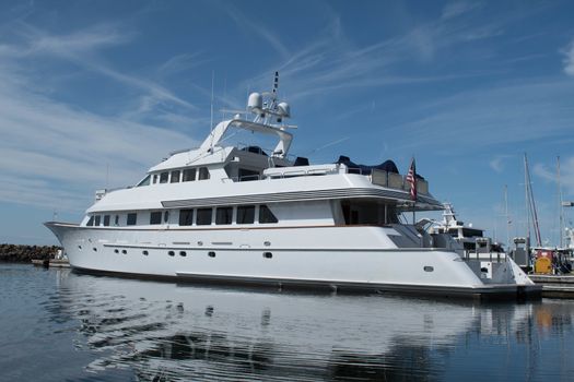 Megayacht at the dock at Shilshole Marina