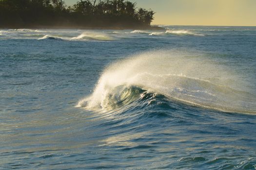 Pinones Beach scene at sunset on Puerto Rico