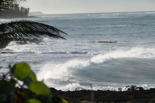 Pinones Beach scene at sunset on Puerto Rico