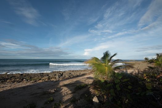 Pinones Beach scene at sunset on Puerto Rico