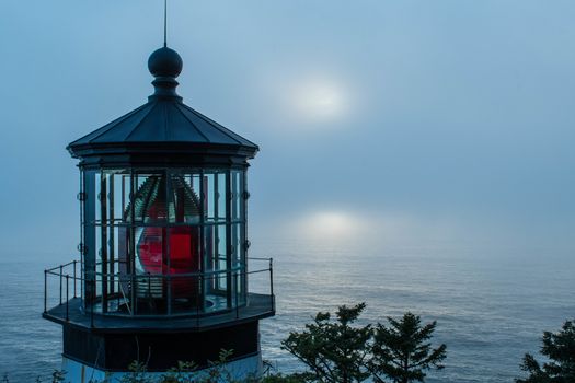 Iconic lighthouse on Cape Meares on Oregon's Pacific Coast