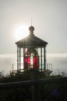 Iconic lighthouse on Cape Meares on Oregon's Pacific Coast
