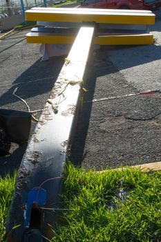 Damage to sign in Puerto Rico from Hurricane Maria, Sep 2017