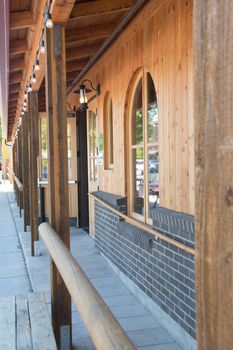 Small town commercial district store fronts in small town, Washington State