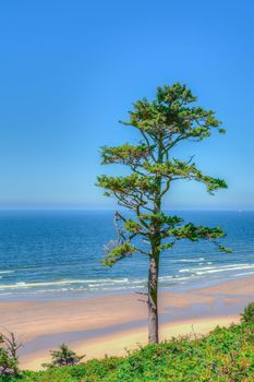 Cannon Beach viewed from Highway 101 on the Oregon Coast.