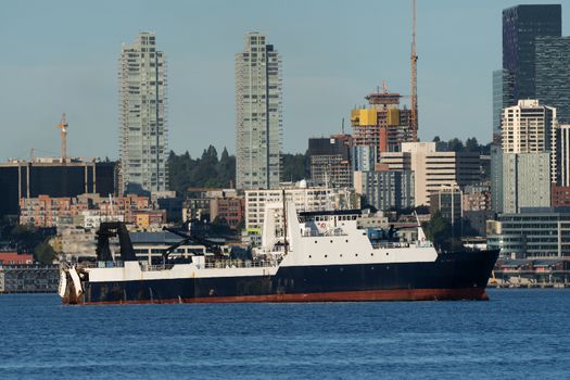 Factory trawler returning to Seattle from fishing trip