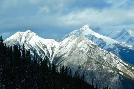 View of Canadian Rocky Mountains from Banff Gondola