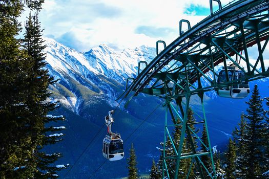 View of Canadian Rocky Mountains from Banff Gondola