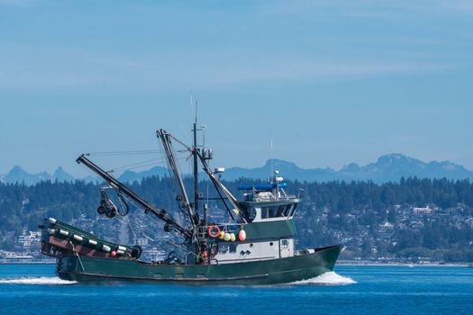 F/V Chirikof returning to Seattle from its latest trip to the fishing grounds.