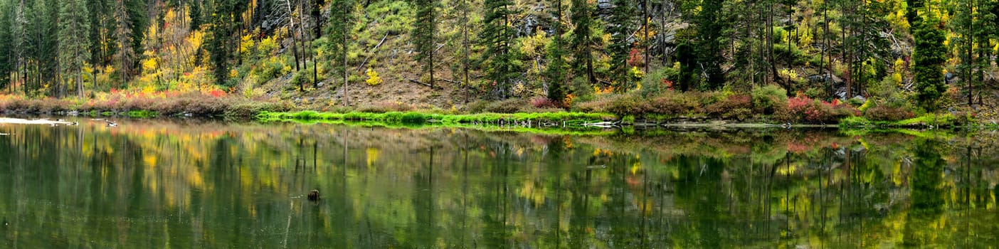 Reflections in river in Tumwater Canyon